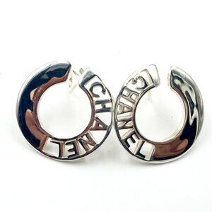 Chanel Fine Jewelry 925 Silver Letter C Clip on Earrings